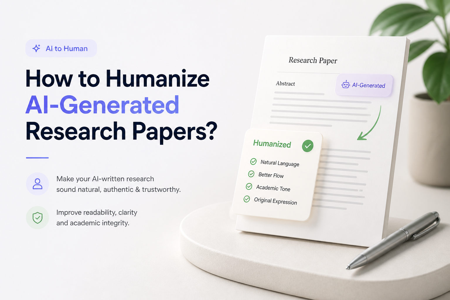 How to Humanize AI-Generated Research Papers?