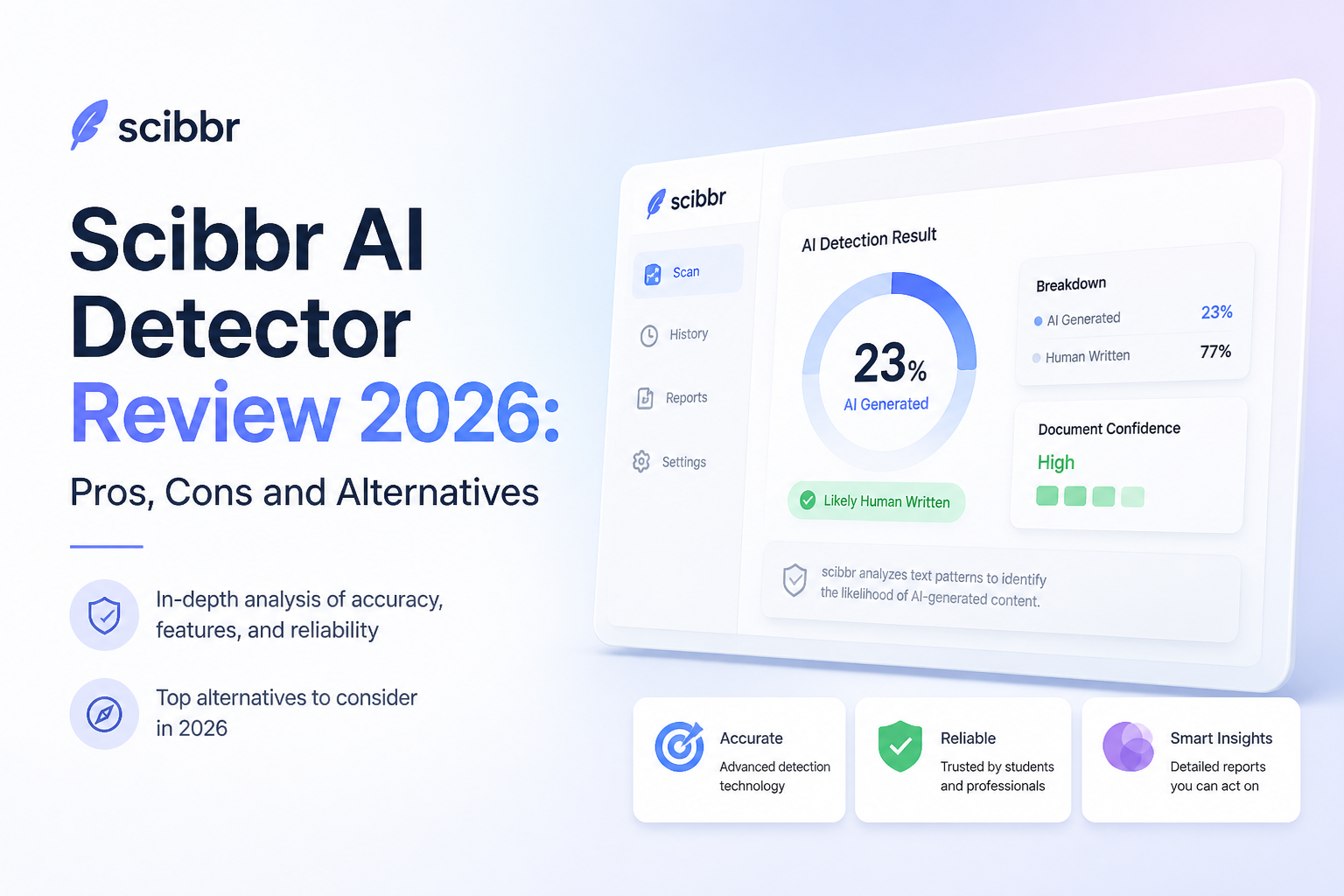 Scibbr AI Detector Review 2026: Pros, Cons and Alternatives